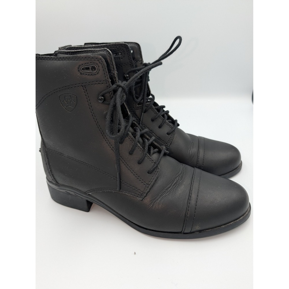 Ariat Heritage IV Black Leather Paddock Lace Up Riding Boots Womens 8B